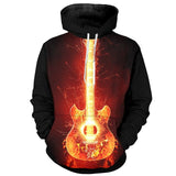 Sweat Vintage Guitare Enflammé