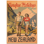 affiche garefree holidays new zealand