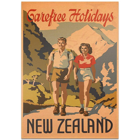 affiche garefree holidays new zealand