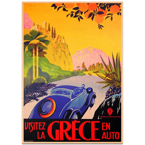 Affiche Vintage Grèce Voyage