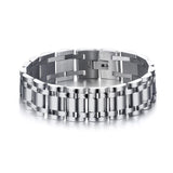 Vinterly Men's Gold Color Stainless Steel Jewelry 21.5cm High Polished  Hand Chain Men Bracelet For Male Christmas Gifts