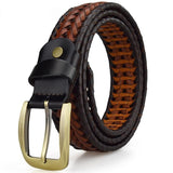 Ceinture Vintage Tressée Cuir Véritable