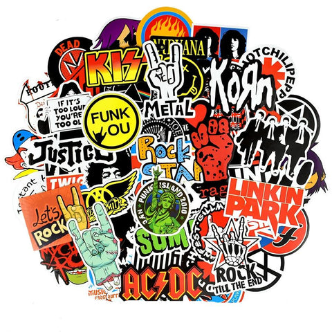 stickers vintage rock roll