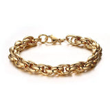 Vinterly Gold Color Bracelet Men Twisted Metal Unisex Friendship Bracelets Femme Trendy Chain Stainless Steel Bracelet for Women